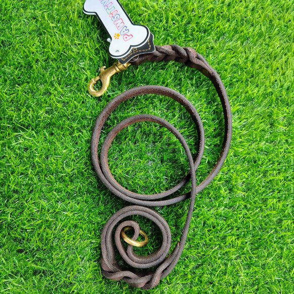 GENUINE LEATHER Dog Leash Heavy Duty Training Lead for Small to Large Dogs - Picture 3 of 7